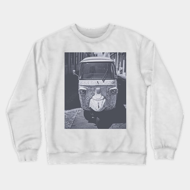 Tuk Tuk Black and White Crewneck Sweatshirt by MarieCarr